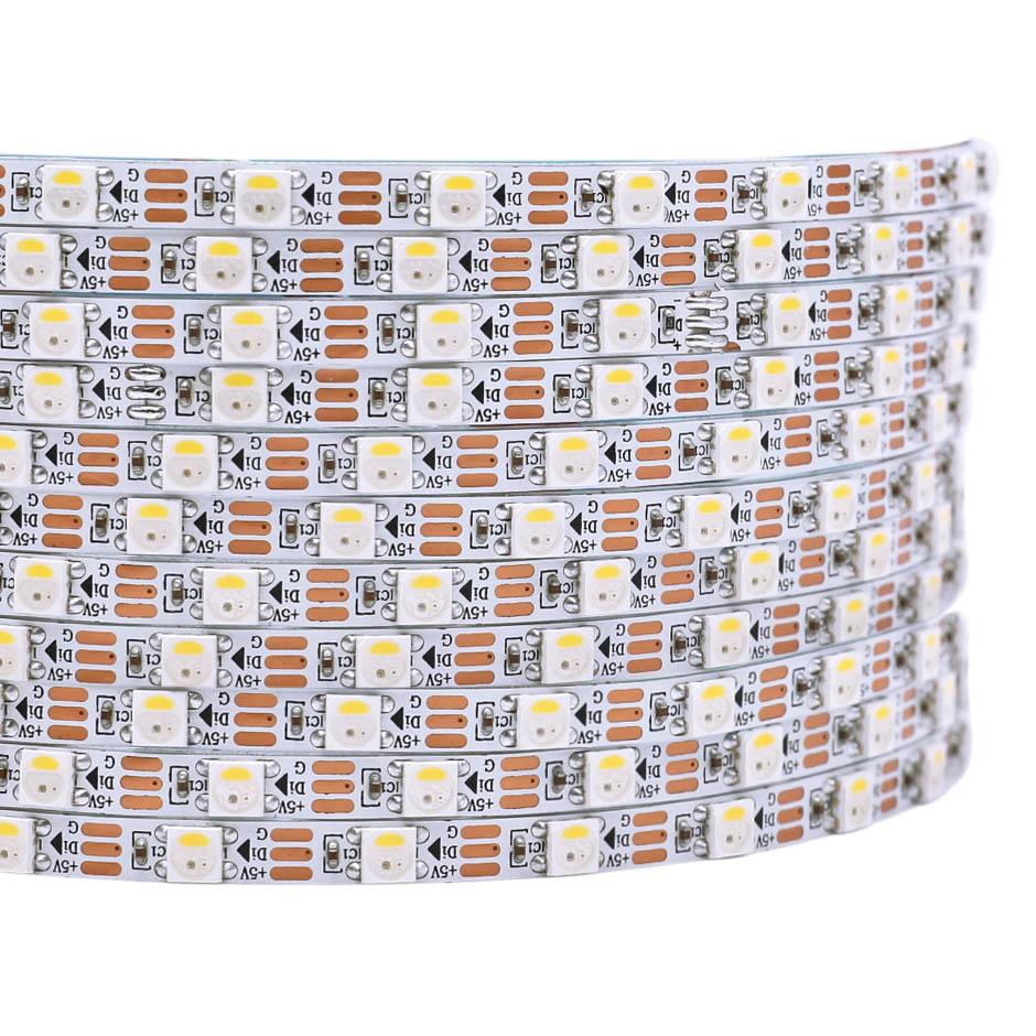 DC5V SK6812 3.28Ft 60LEDs Ultra Narrow 0.20in Wide Individually Addressable RGBW LED strip light